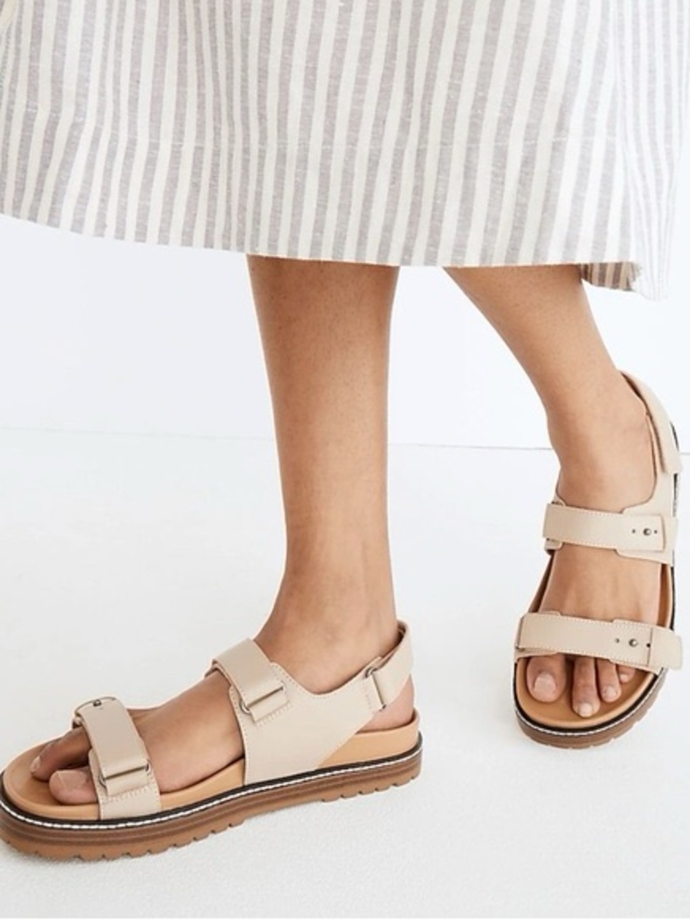 Madewell The Leilah Sandal- leather, adjustable- Women’s size 7 Flax - Picture 6 of 6